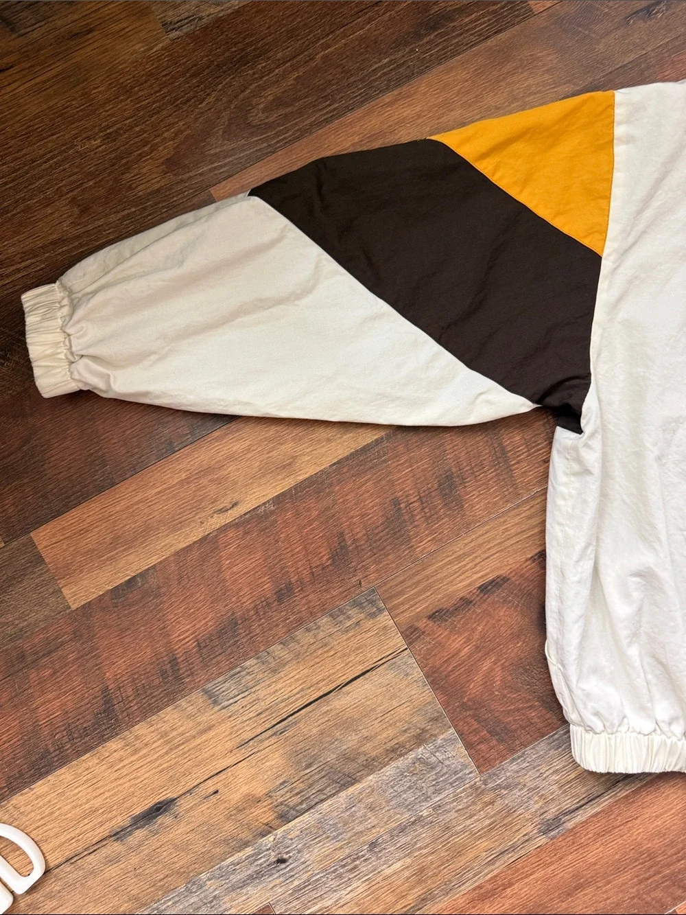 Palm Angels Colorblock Bomber Jacket Cream Yellow Brown Size 50 Large